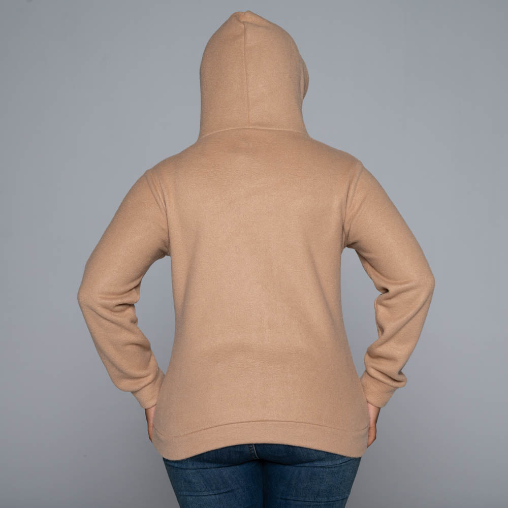 Camel Polar Fleece Hooded Top
