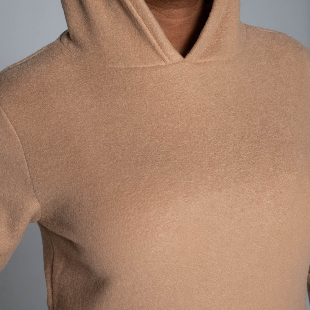 Camel Polar Fleece Hooded Top