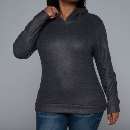 Charcoal Polar Fleece Hooded Top
