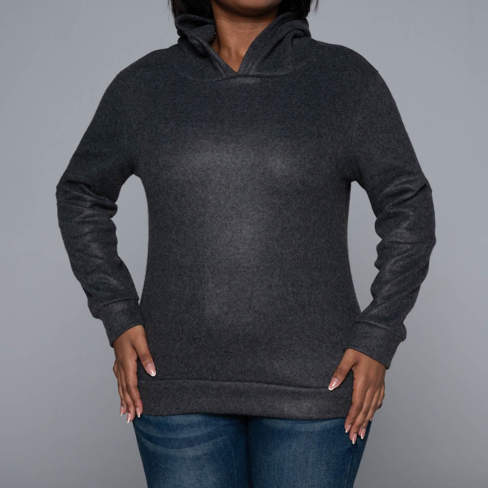 Charcoal Polar Fleece Hooded Top