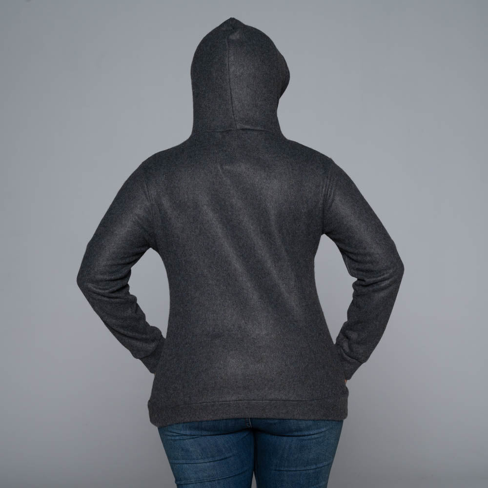 Charcoal Polar Fleece Hooded Top