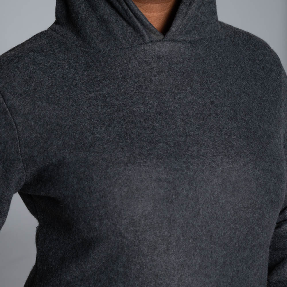 Charcoal Polar Fleece Hooded Top