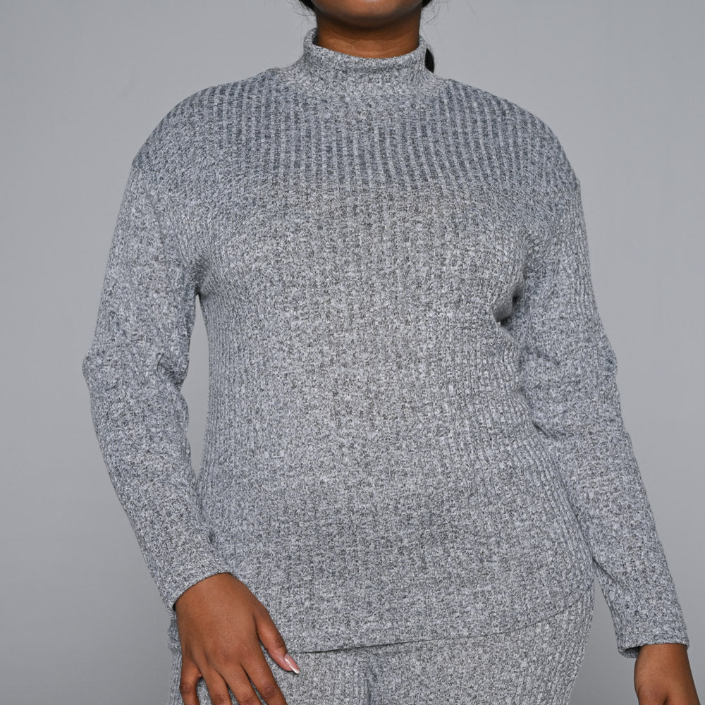 Grey Turtle Neck Top