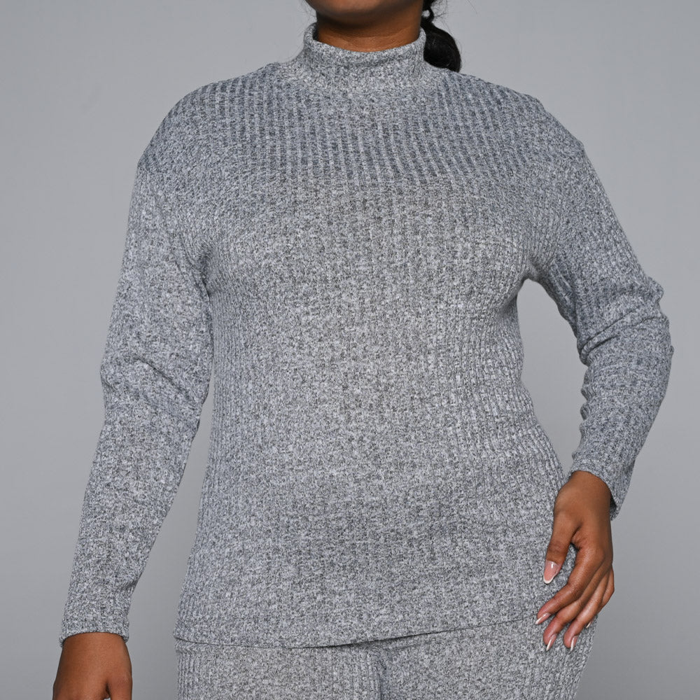 Grey Turtle Neck Top