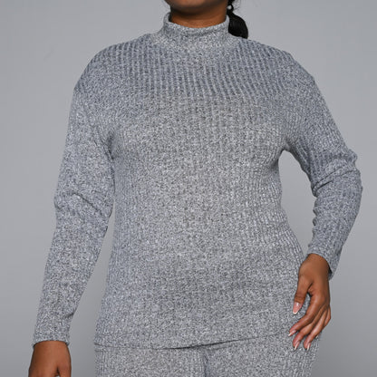Grey Turtle Neck Top