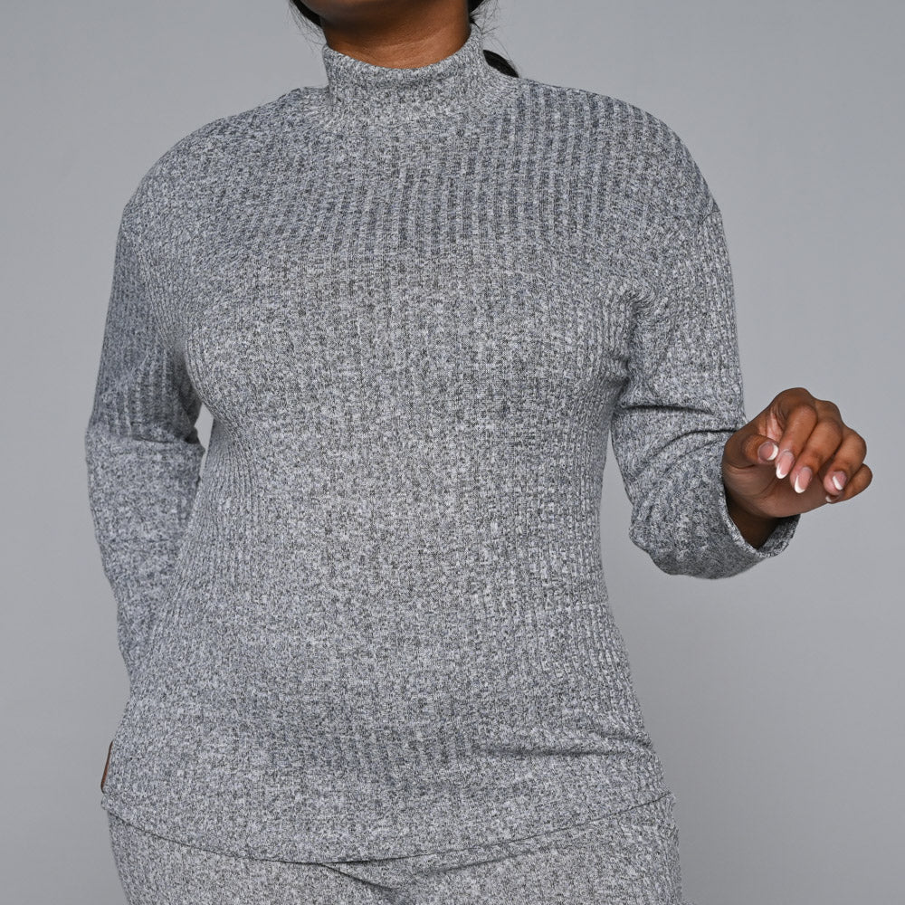 Grey Turtle Neck Top