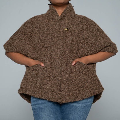 Chocolate Mohair Knitted Melton Jacket