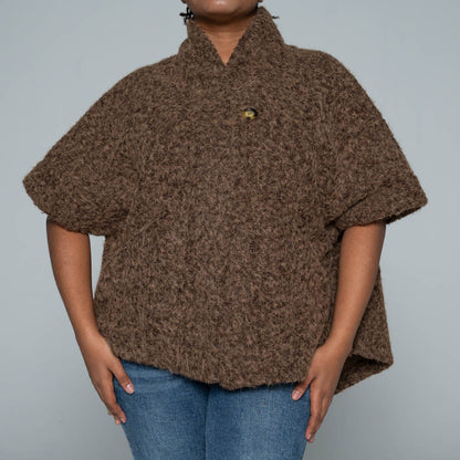 Chocolate Mohair Knitted Melton Jacket
