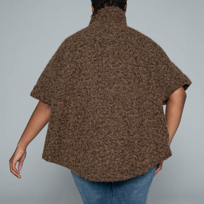 Chocolate Mohair Knitted Melton Jacket