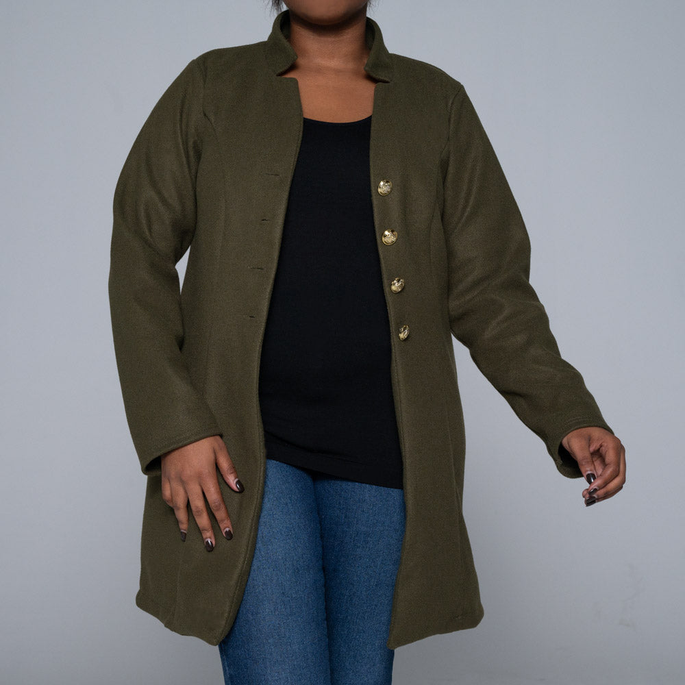 Olive Short Melton Jacket