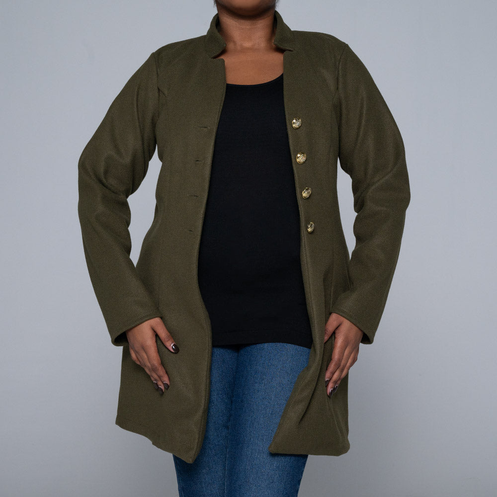 Olive Short Melton Jacket