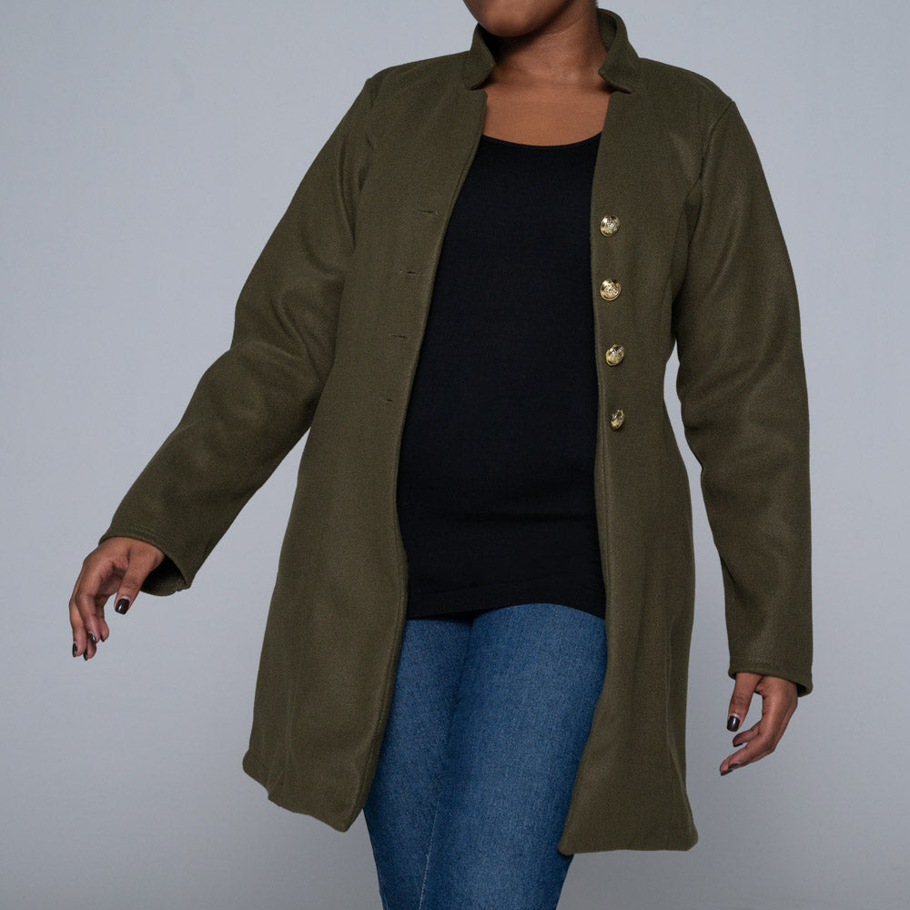Olive Short Melton Jacket