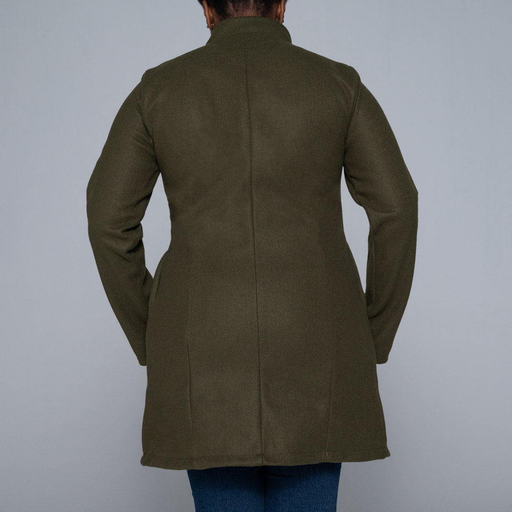 Olive Short Melton Jacket