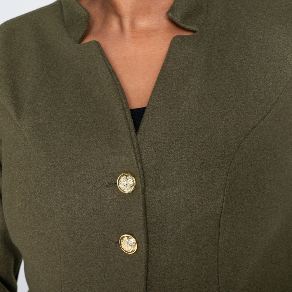 Olive Short Melton Jacket