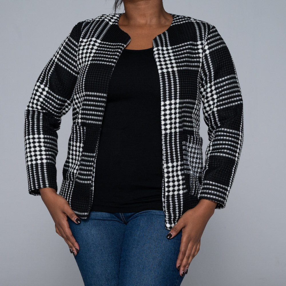 Check Print Tweed Jacket