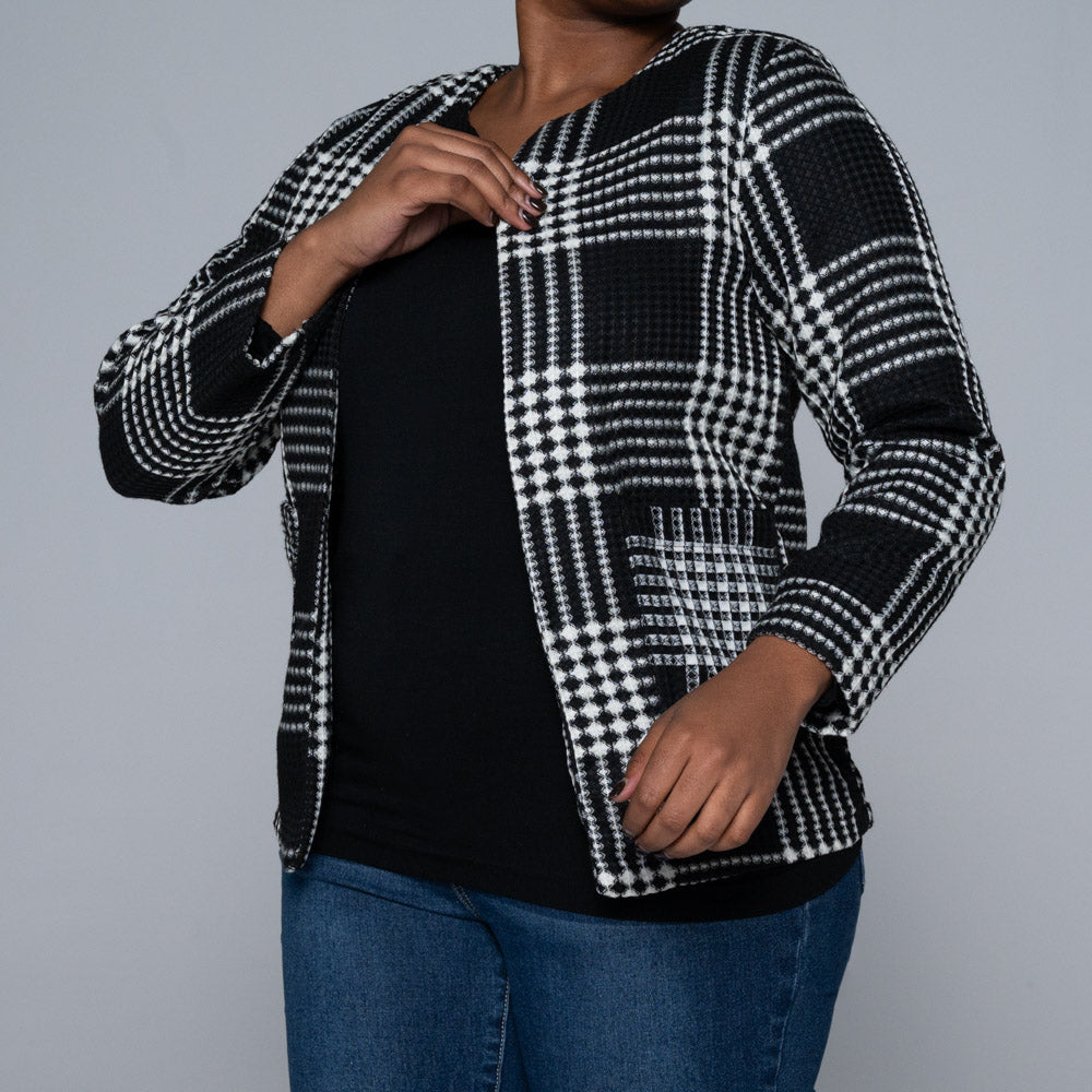 Check Print Tweed Jacket