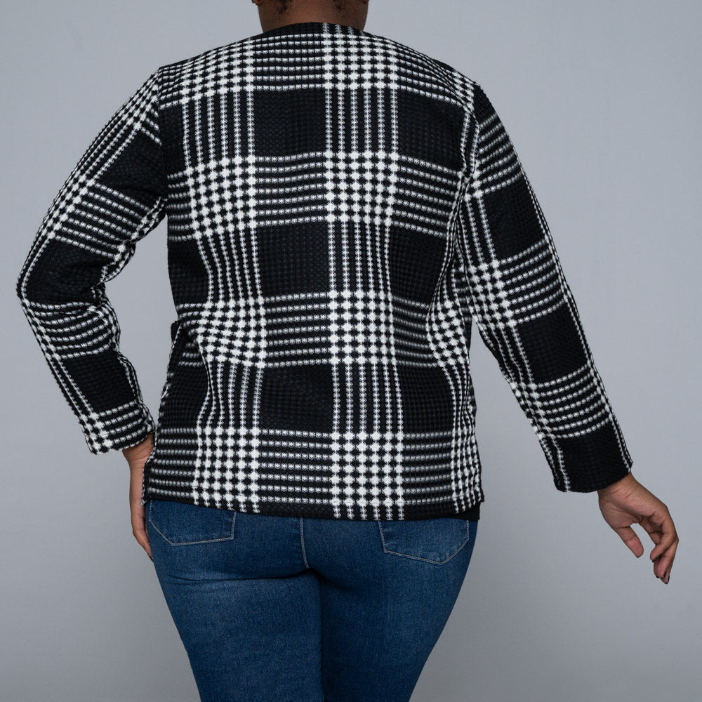 Check Print Tweed Jacket