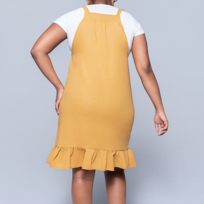 Camel Rayon Linen Tiered  Tunic