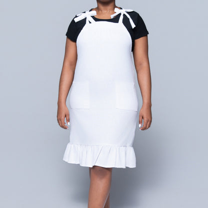 Optical White  Rayon Linen Tiered  Tunic
