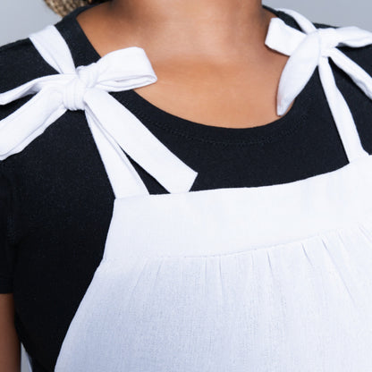 Optical White  Rayon Linen Tiered  Tunic