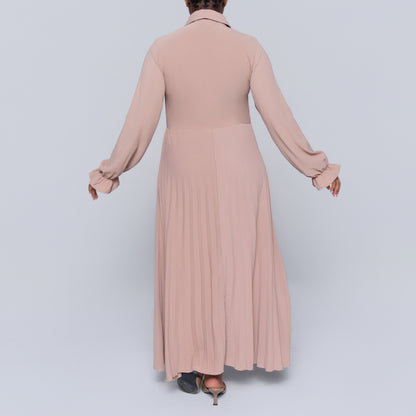 Stone Pleated Frill  Dress