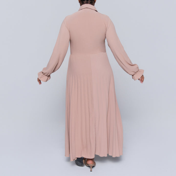 Stone Pleated Frill  Dress