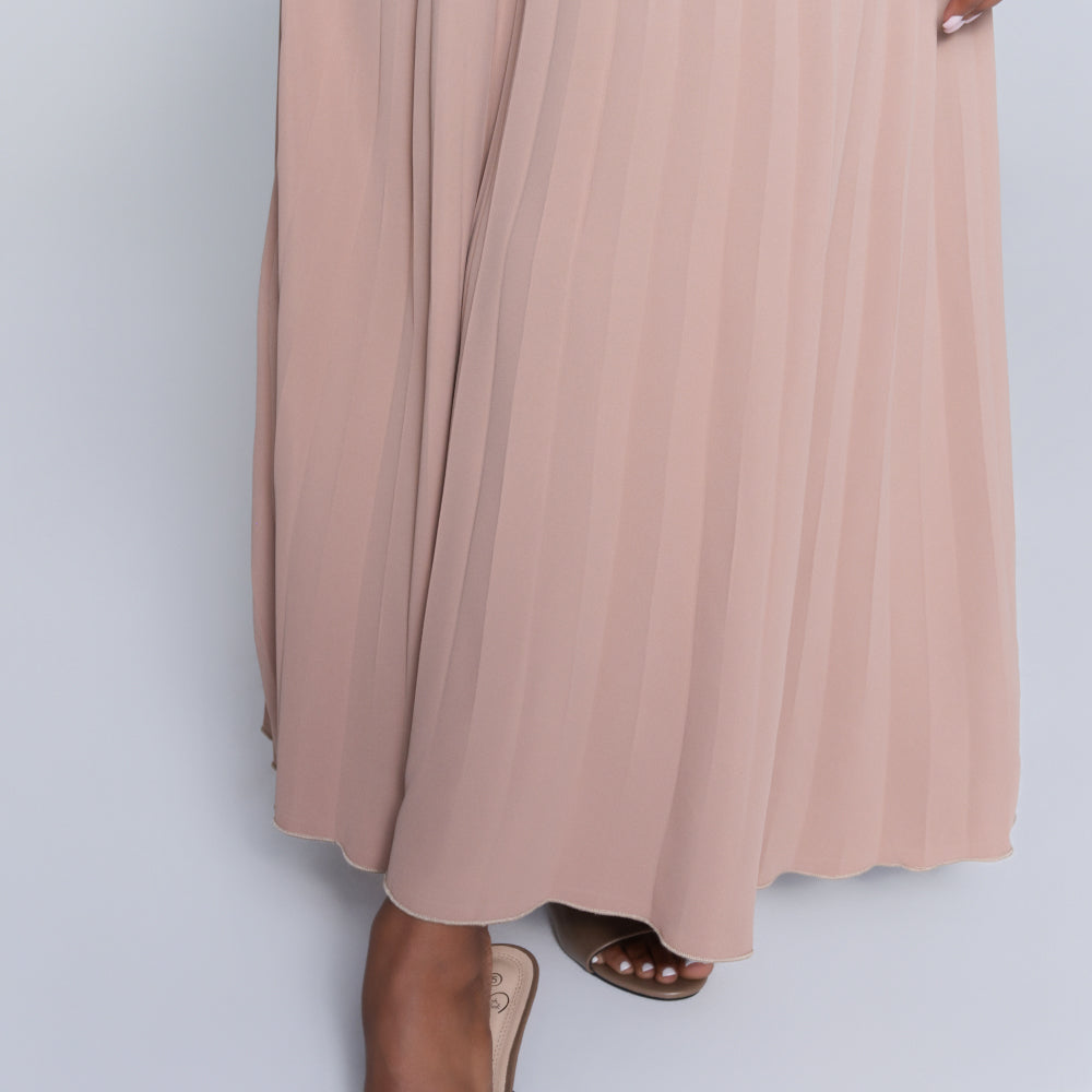 Stone Pleated Frill  Dress
