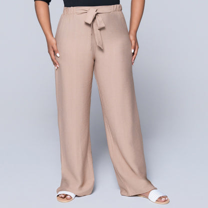 Plain Mocca Nylon Rayon Pants