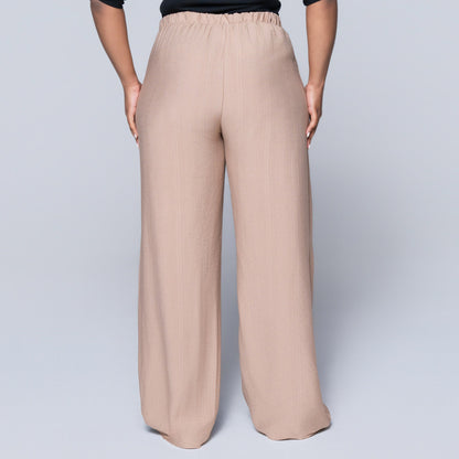 Plain Mocca Nylon Rayon Pants