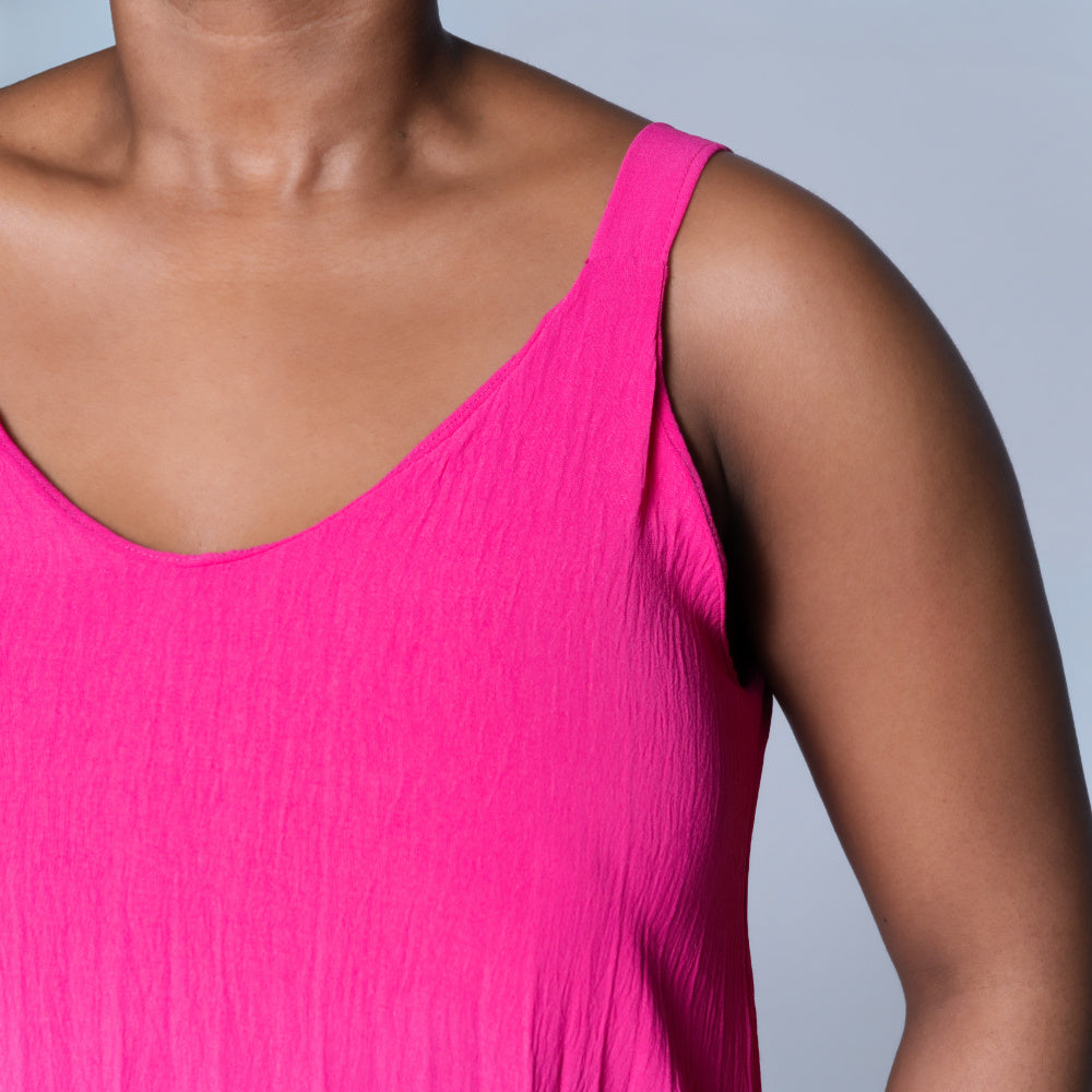 Cerise Airflow Pleated Dress