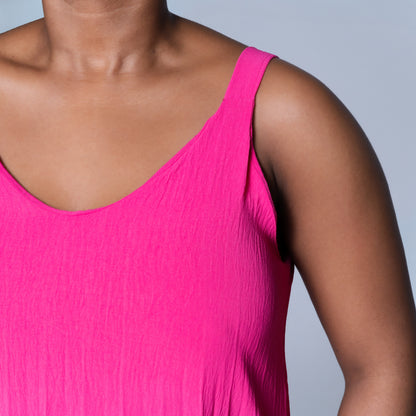 Cerise Airflow Pleated Dress