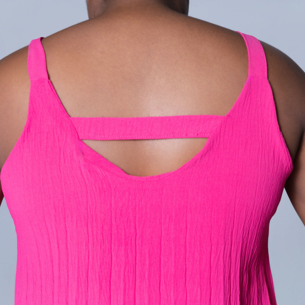 Cerise Airflow Pleated Dress