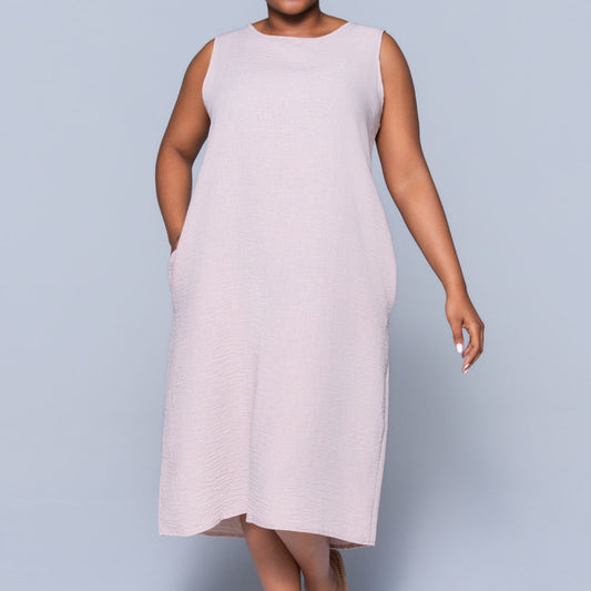Sleeveless Stone  Mulberry Dress