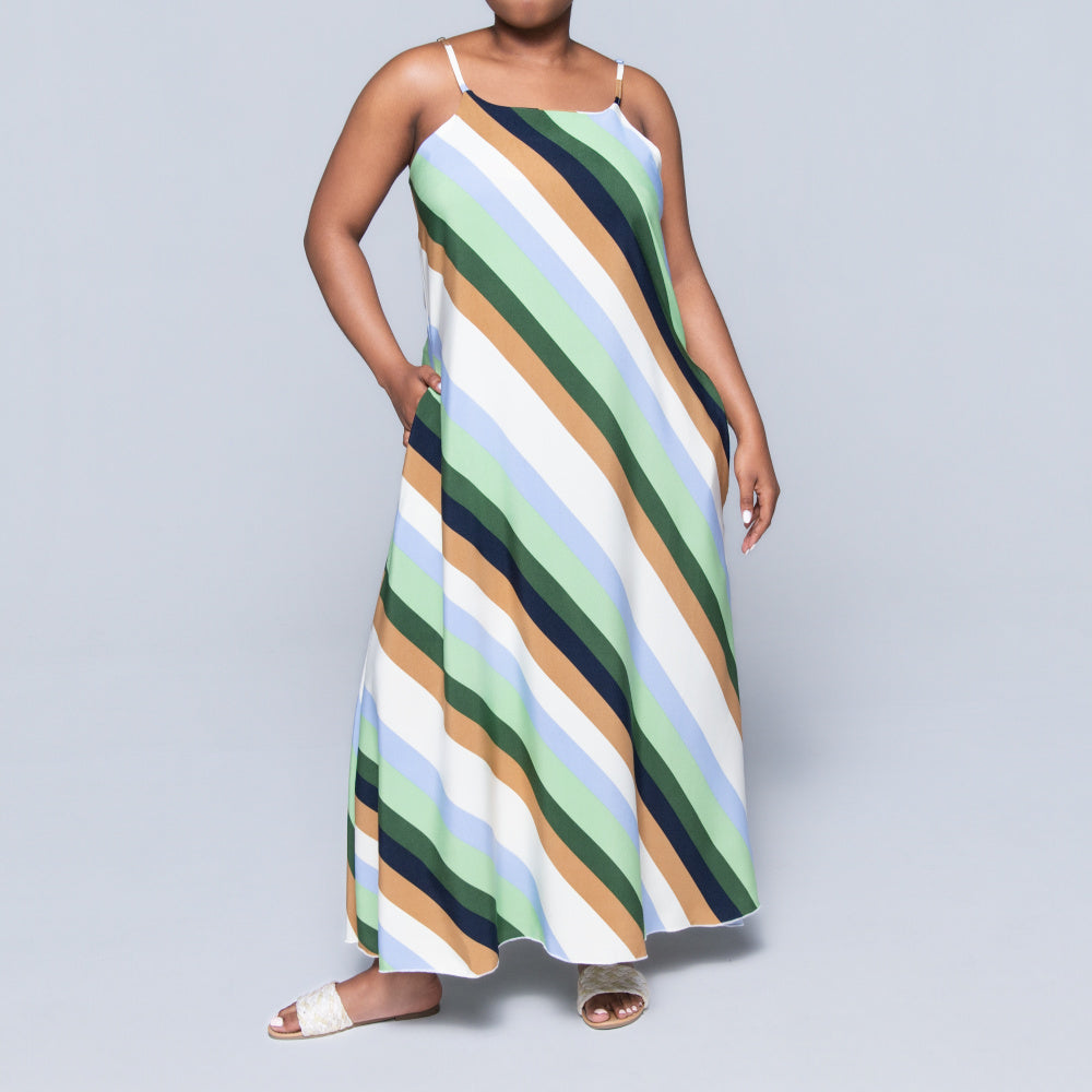 Printed Strappy Maxi Dress