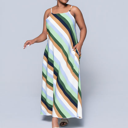 Printed Strappy Maxi Dress