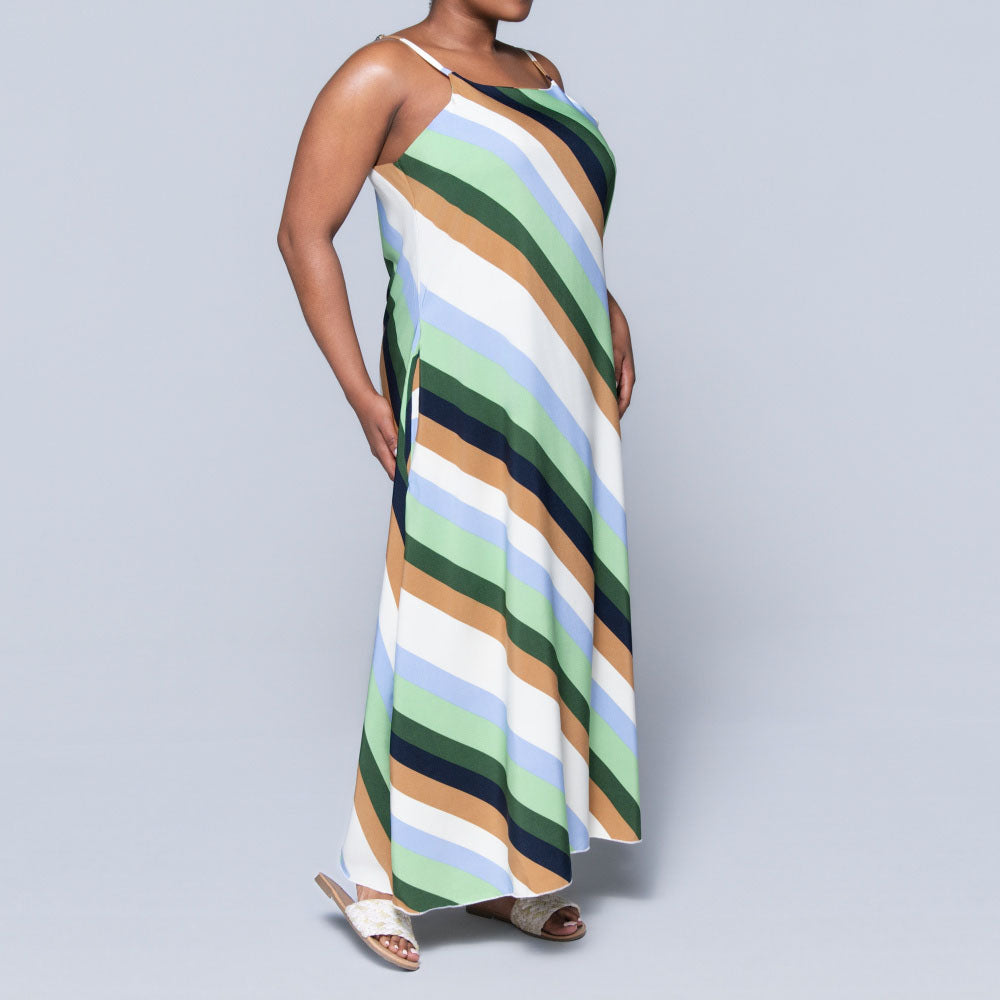 Printed Strappy Maxi Dress