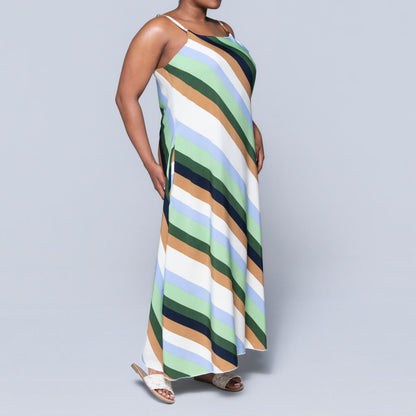 Printed Strappy Maxi Dress