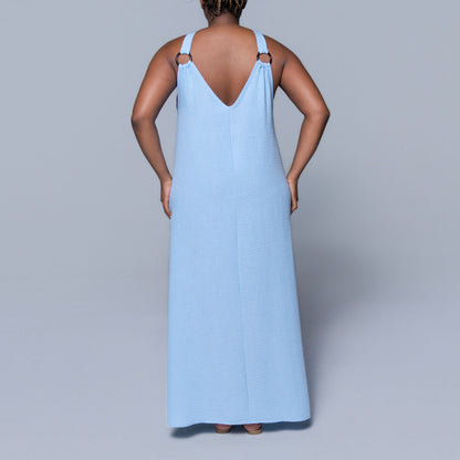 Blue Halter Neck Dress