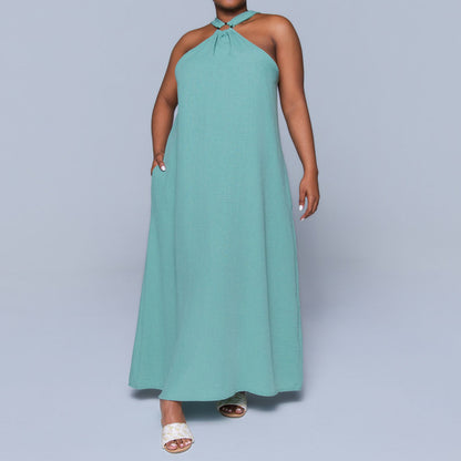 Sage Halter Neck Dress