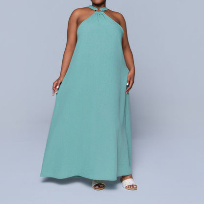 Sage Halter Neck Dress