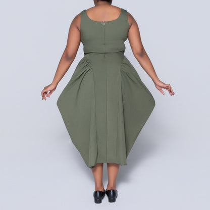 Sleeveless Poplin Panel Dress