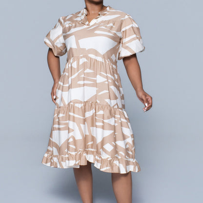Printed Poplin Tiered Tunic