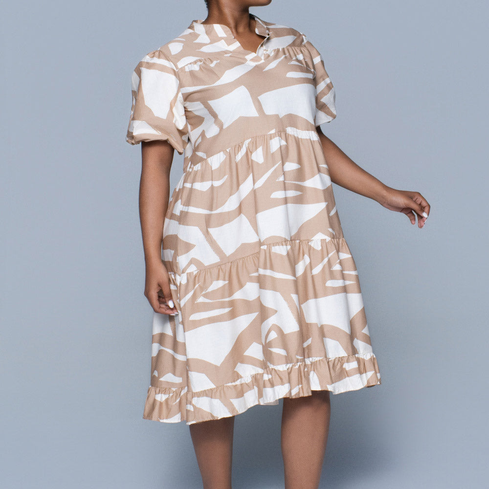 Printed Poplin Tiered Tunic