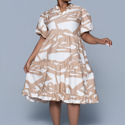 Printed Poplin Tiered Tunic