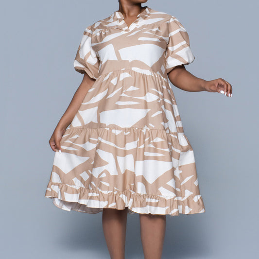 Printed Poplin Tiered Tunic