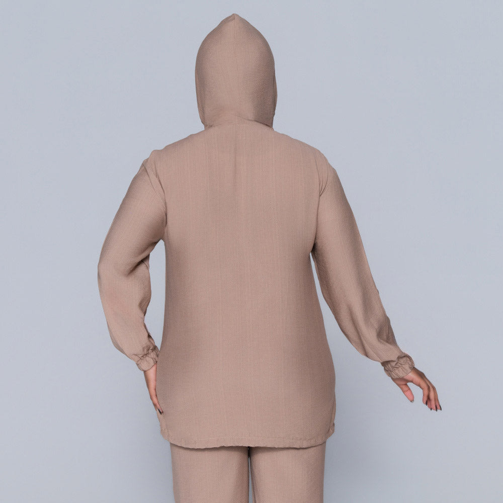 Mocca Hooded Zip Top