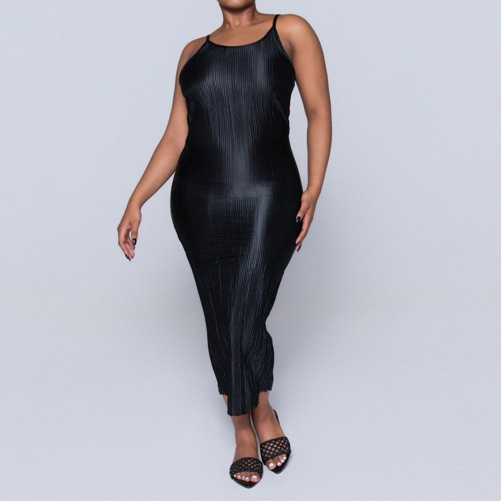 Black Strappy Bodre Dress
