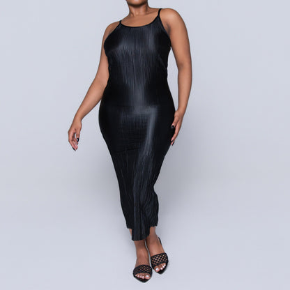 Black Strappy Bodre Dress
