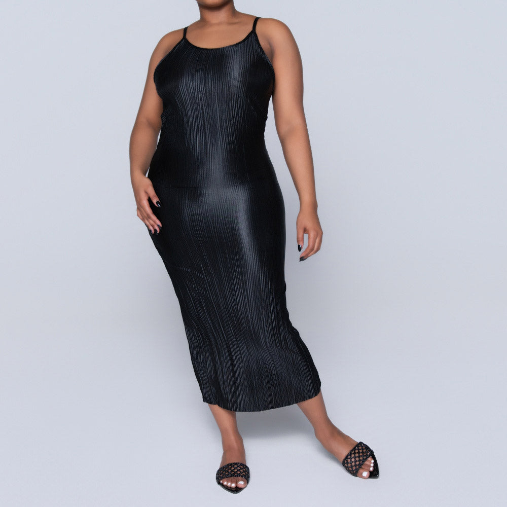 Black Strappy Bodre Dress
