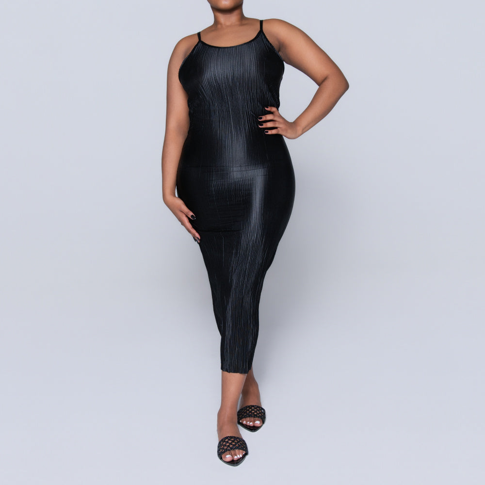 Black Strappy Bodre Dress